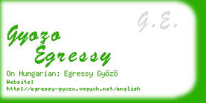 gyozo egressy business card